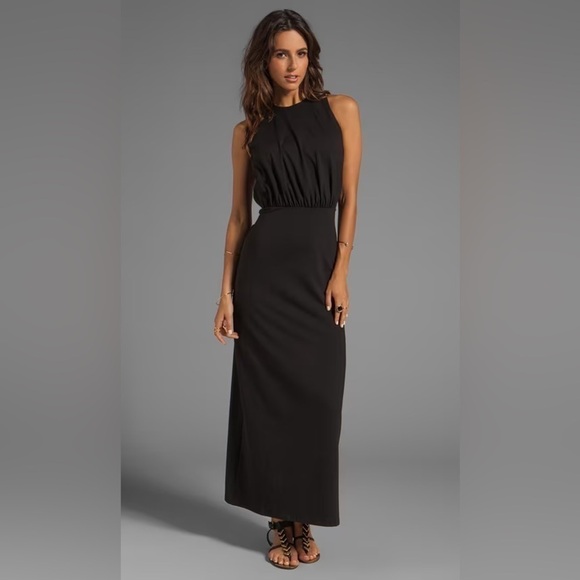 Susana Monaco Madison Maxi Cutout Back Dress in Black SzM - Picture 1 of 9